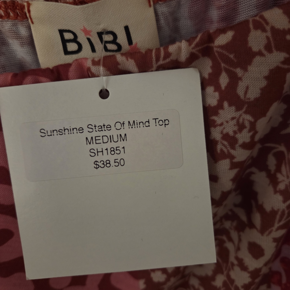 🌺 NWT BiBi Sunshine‎ State of Mind Top – Size Medium 🌺 - Picture 3 of 4